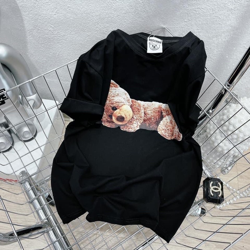 Áo Thun Nam Nữ In Hình Gấu Teddy Nằm Chất Liệu Cotton Thoáng Mát Co Dãn 4C - AC140