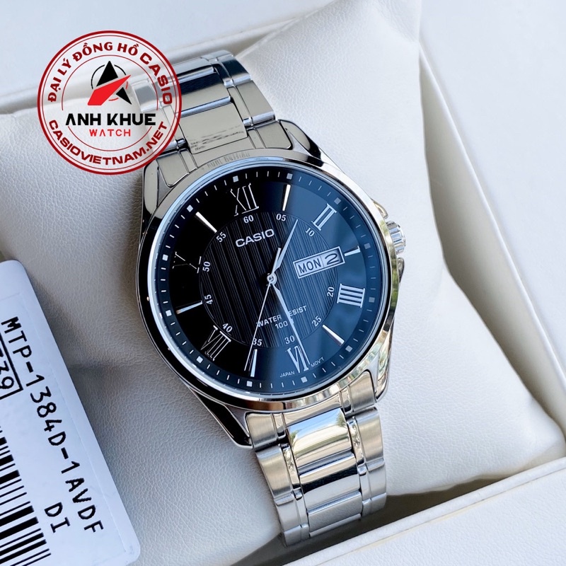 Đồng Hồ Nam Casio MTP-1384D-1AVDF Dây Kim Loại - Mặt Số La Mã