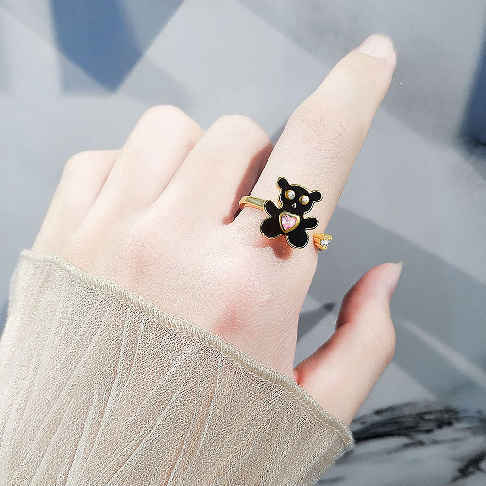 Nhẫn Hình Gấu Dễ Thương Phong Cách Âu Mỹ