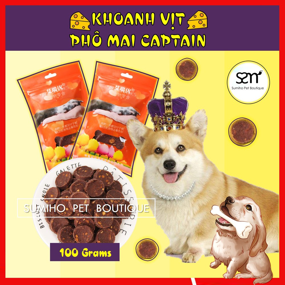 Bánh thưởng cho chó Captain (Khoanh vịt phô mai) (100gr/túi)