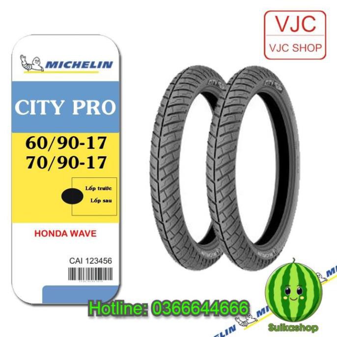 Lốp xe Honda Wave sử dụng Michelin 60/90-17 và 70/90-17 City Pro loại lốp dùng săm