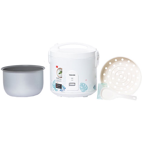 Nồi cơm nắp gài Toshiba 1 lít RC-10JH2PV - Hợp kim nhôm chống dính, có xửng hấp - Hàng chính hãng bảo hành 12 tháng