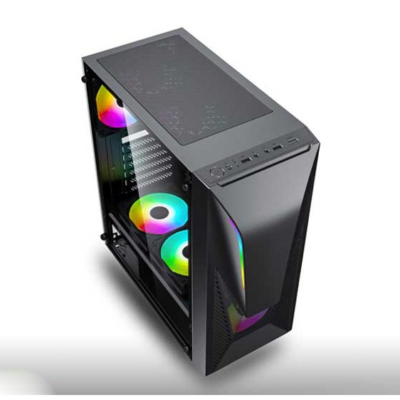 Thùng Máy Tính Case VSP Gaming KA240 Tích Hợp LED RGB (Chưa Bao Gồm Fan) (KHT)