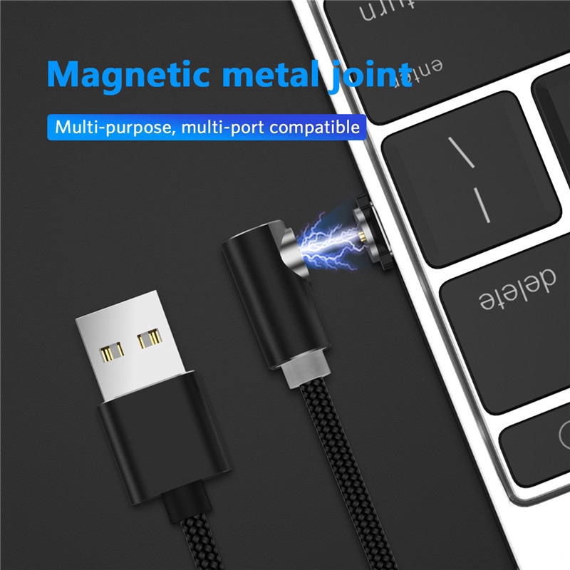 Dây cáp sạc nhanh từ tính xoay 90 độ hoặc Đầu cắm Micro USB/ Type C/ Lightning tùy chọn