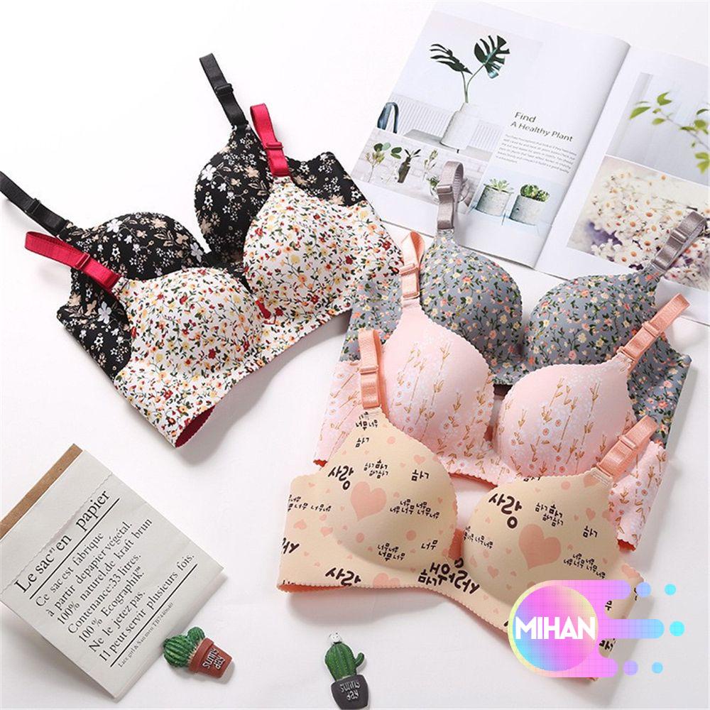 Áo lót không gọng không đường may nâng ngực in hoa MIHAN1 dành cho nữ