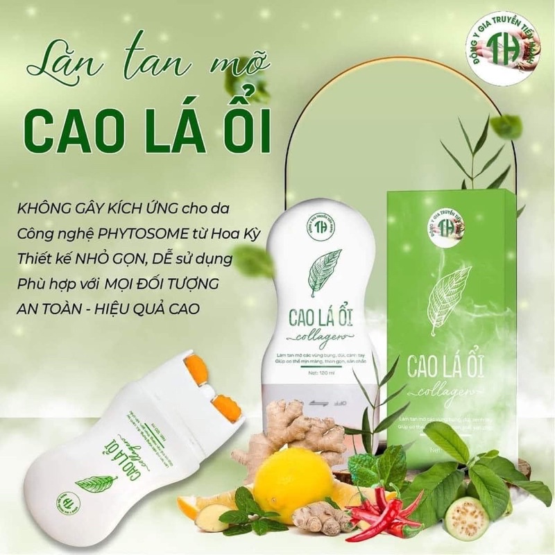 Lăn Tan Mỡ Cao Lá Ổi Colagen TH