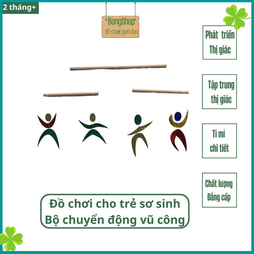 Kích thích thị giác trẻ sơ sinh - Bộ chuyển động vũ công - Giáo cụ Montessori cho trẻ từ 2 tháng tuôi BS4