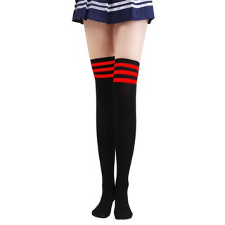 Tất gối đen viền đỏ