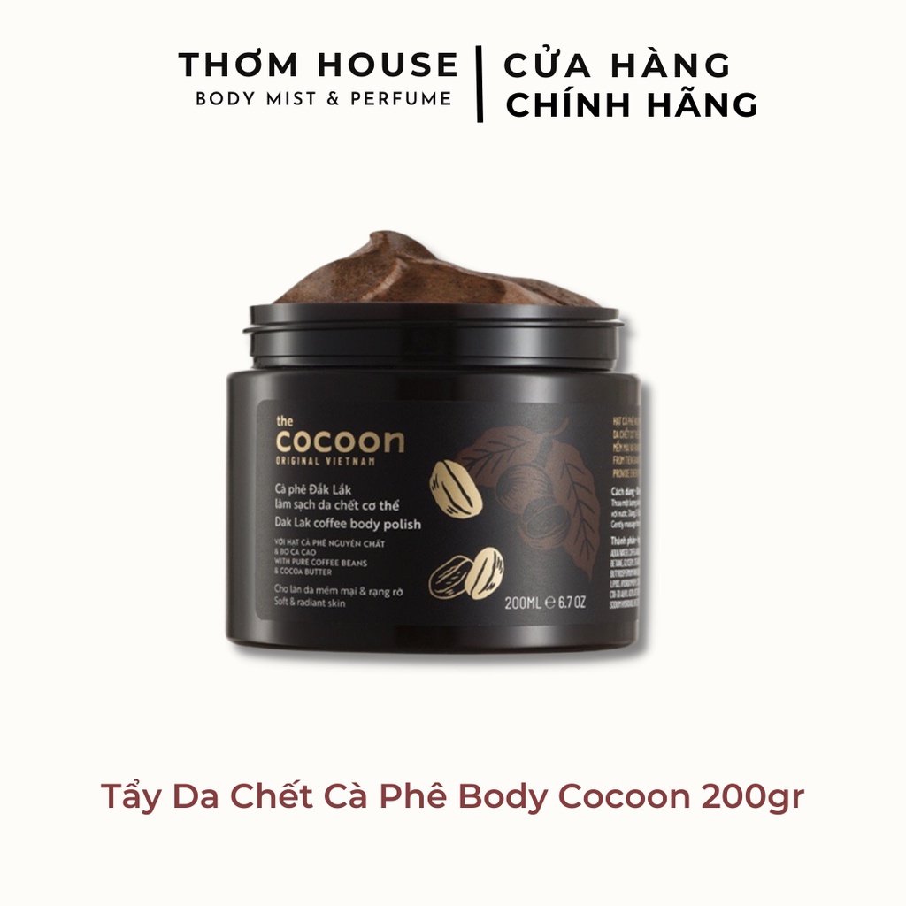 Hàng thường- Tẩy Tế Bào Chết Cà Phê Cocoon - Tẩy da chết Body Cà Phê Cocoon 200g