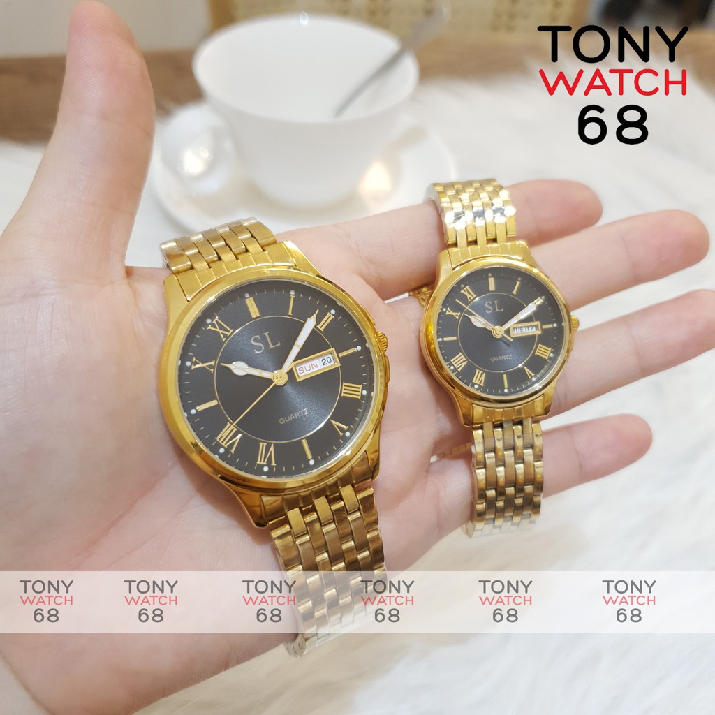 Đồng hồ đeo tay cặp đôi nam nữ SL chính hãng có lịch chống nước dây thép đúc đặc | BigBuy360 - bigbuy360.vn