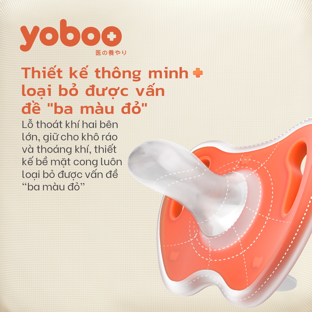 Núm ti ngậm giả cho bé Yoboo YB-0007 đầu tròn bằng silicone nguyên khối mô phỏng ti mẹ - Hàng chính hãng