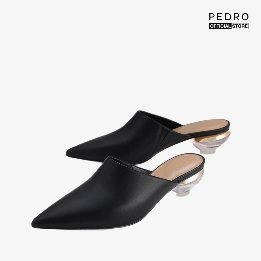 PEDRO - Giày cao gót mũi nhọn hở gót Leather Mules PW1-26220048-01