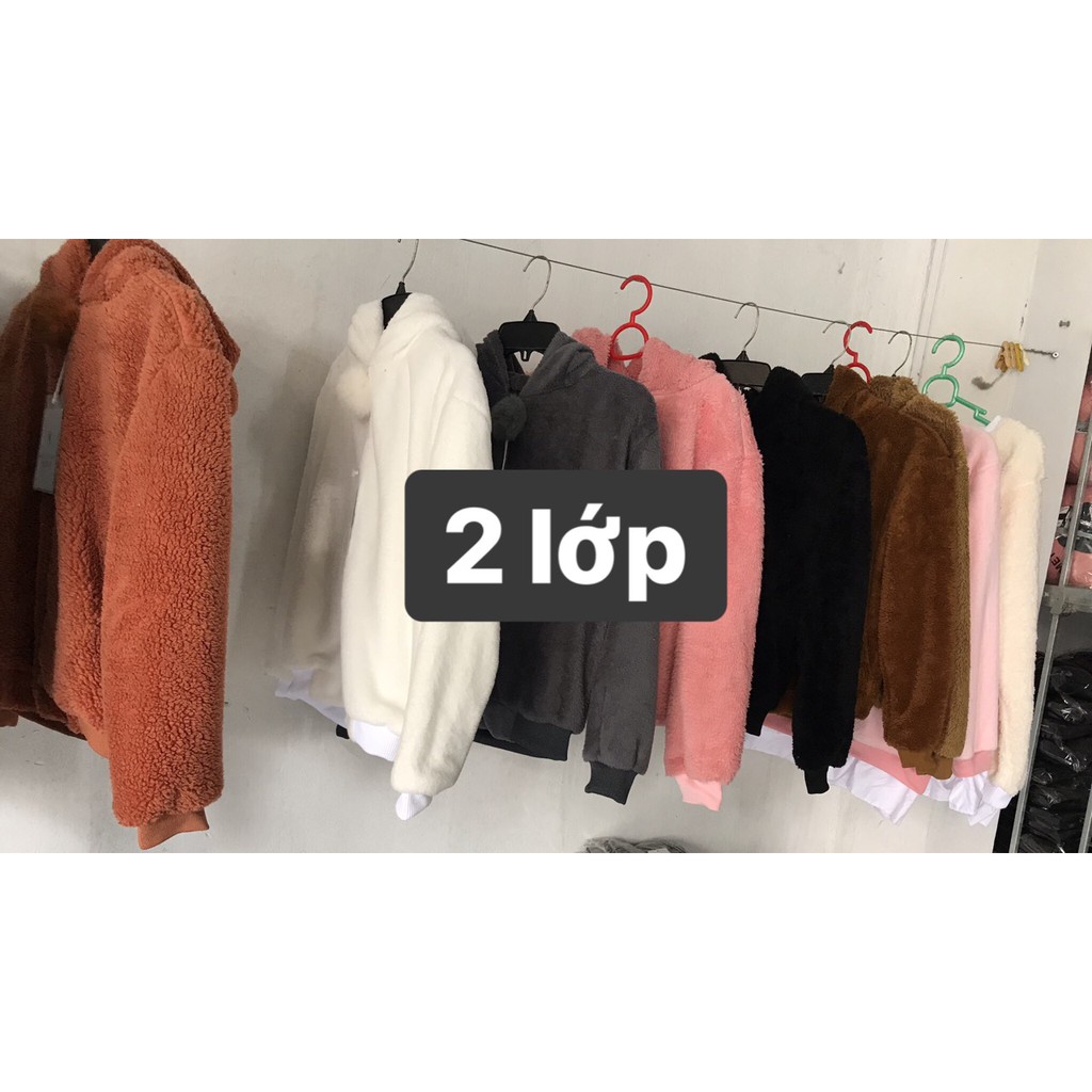 Siêu phẩm áo khoác lông tai gấu cod quả bông 3757🐰z😍😍DNY56 | BigBuy360 - bigbuy360.vn