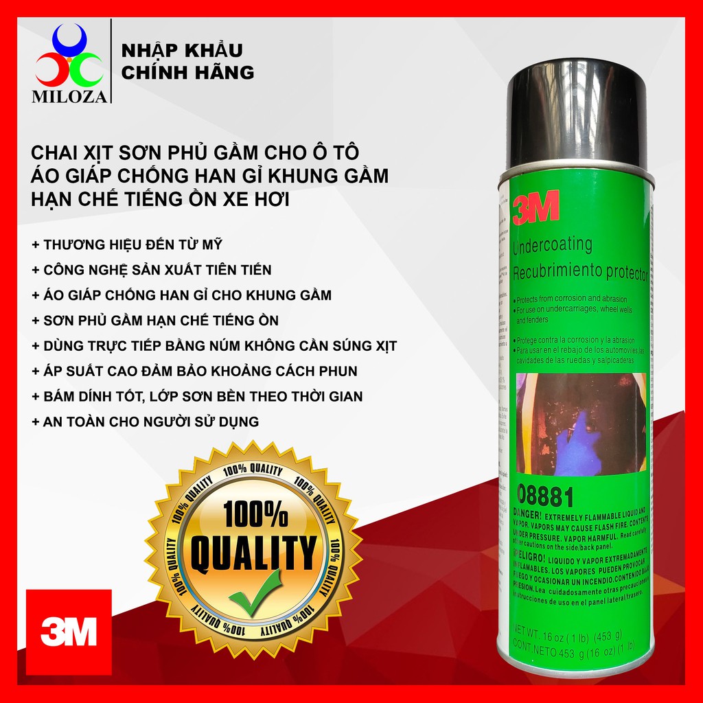 Xịt phủ gầm xe, chống ồn, chống gỉ sét xe ô tô, xe máy, bảo dưỡng khoan máy, chứng nhận bởi SGS, ISO,Intertek toàn cầu