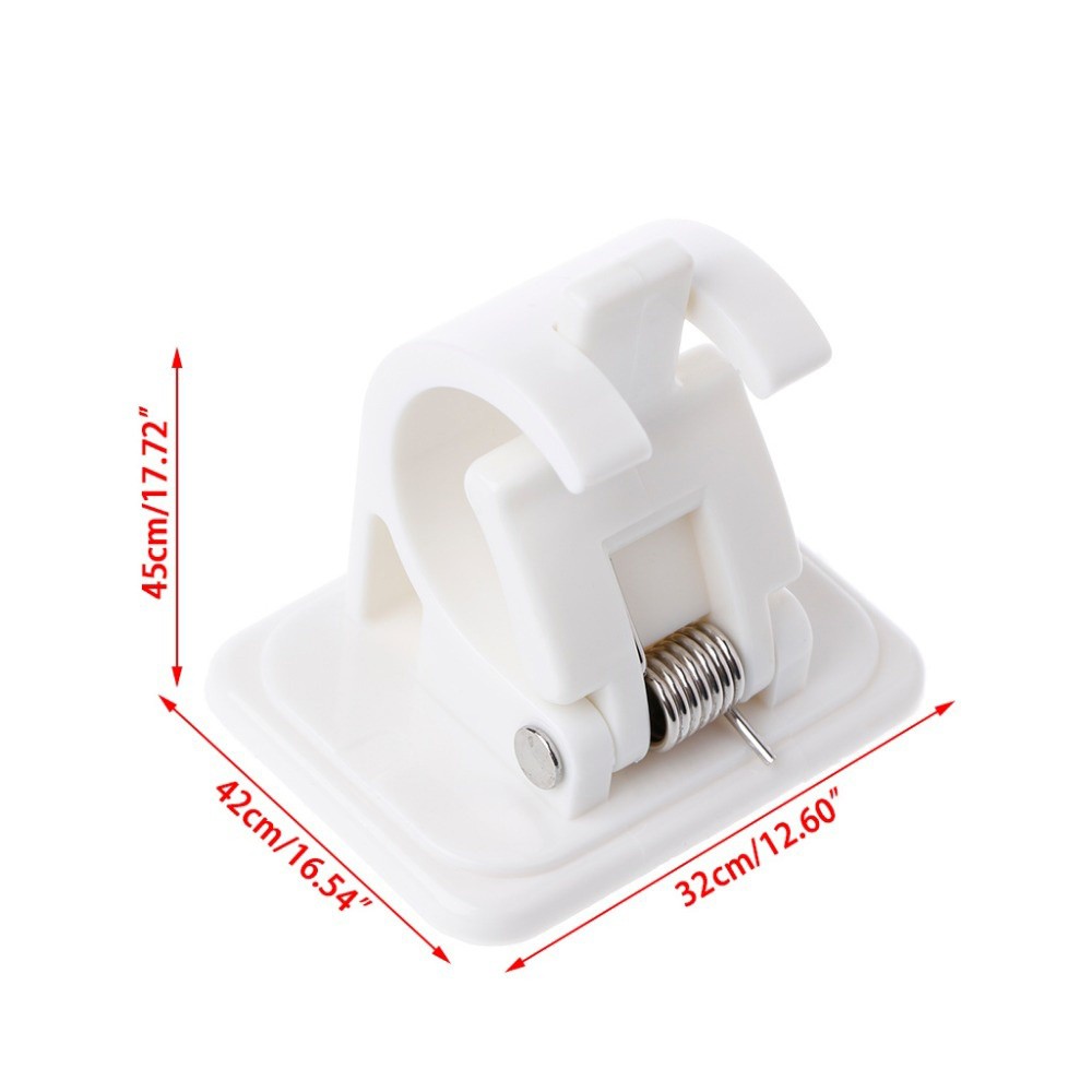 Set 2 kẹp nhựa cố định thanh treo rèm cửa tự dán tiện dụng
