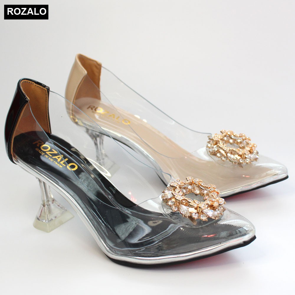 Giày cao gót nữ 7P trong suốt Rozalo R8007