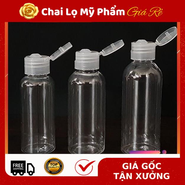 Chai Chiết Mĩ Phẩm ❤ RẺ VÔ ĐỊCH ❤ [50ml] Chựa lọ nhựa pet nắp bật chiết mỹ phẩm , chai nhựa chiết gel , phụ kiện du lịch