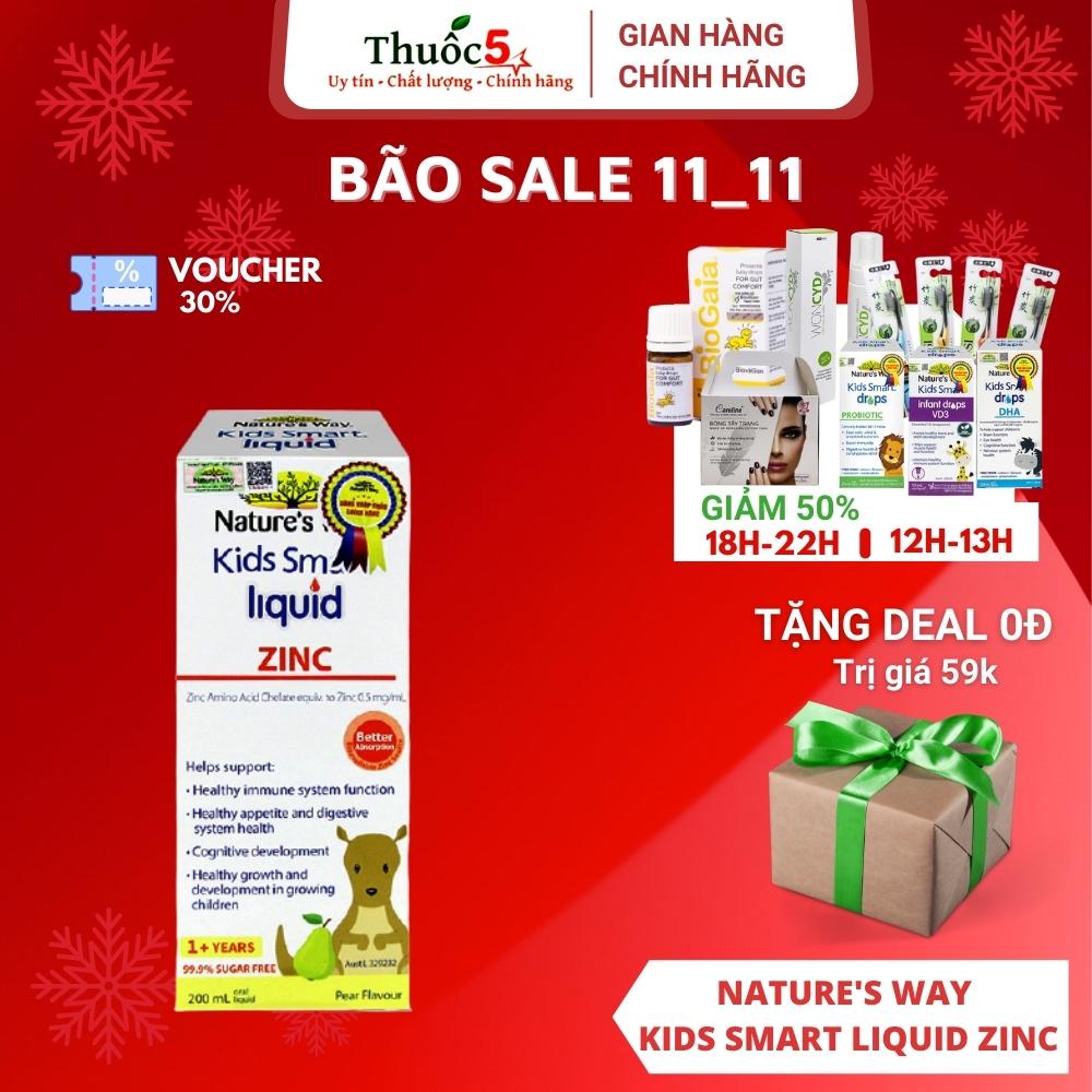 [Giá Gốc] Siro uống Nature's Way Kids Smart Liquid Zinc bổ sung kẽm, tăng sức đề kháng cho bé 200ml