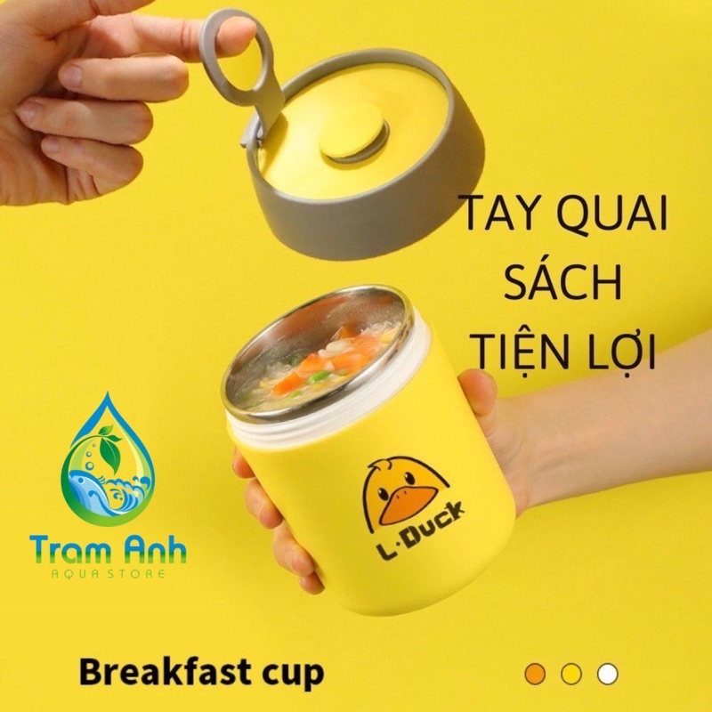 Bình ủ cháo bé vịt vàng - bình giữ nhiệt thực phẩm - tiện lợi nhỏ gọn