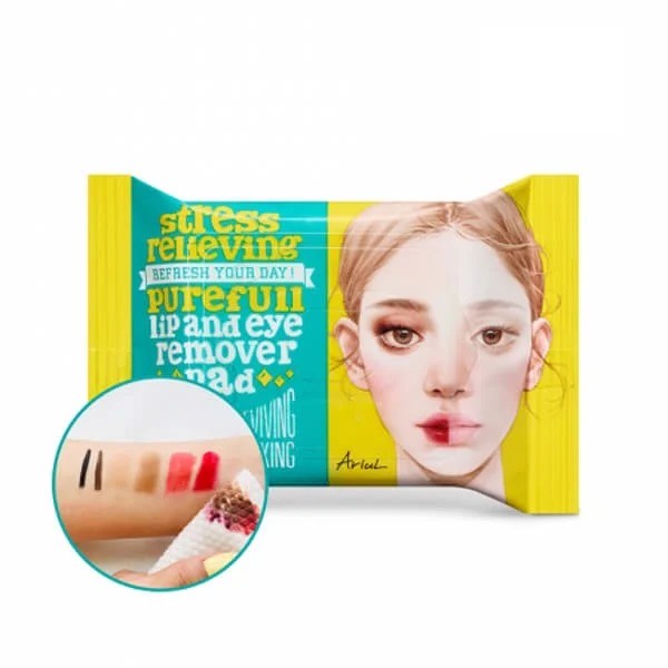 Khăn Giấy Tẩy Trang Mắt Môi Ariul Stress Relieving Purefull Lip &amp; Eye Remover Pad (30 Miếng)