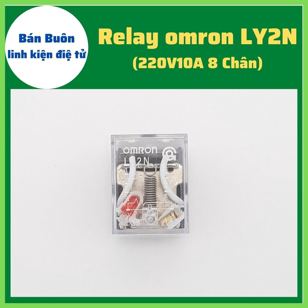 Relay 220V 8 chân, relay omron 220v 8 chân, rơ le 220v10a 8 chân. rơ le 220V, relay trung gian, (Loại chân to)