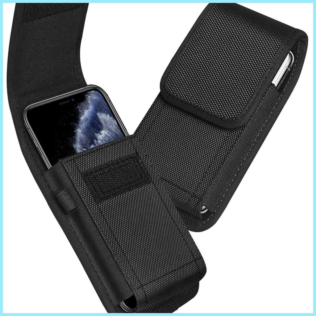 Bao Da Điện Thoại Bằng Vải Có Vòng Đeo Thắt Lưng Cho Nam