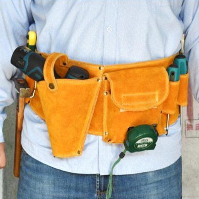 Túi Đeo Hông Đựng Dụng Cụ Sửa Chữa Điện Bằng Da Bò Đa Năng Tiện Dụng