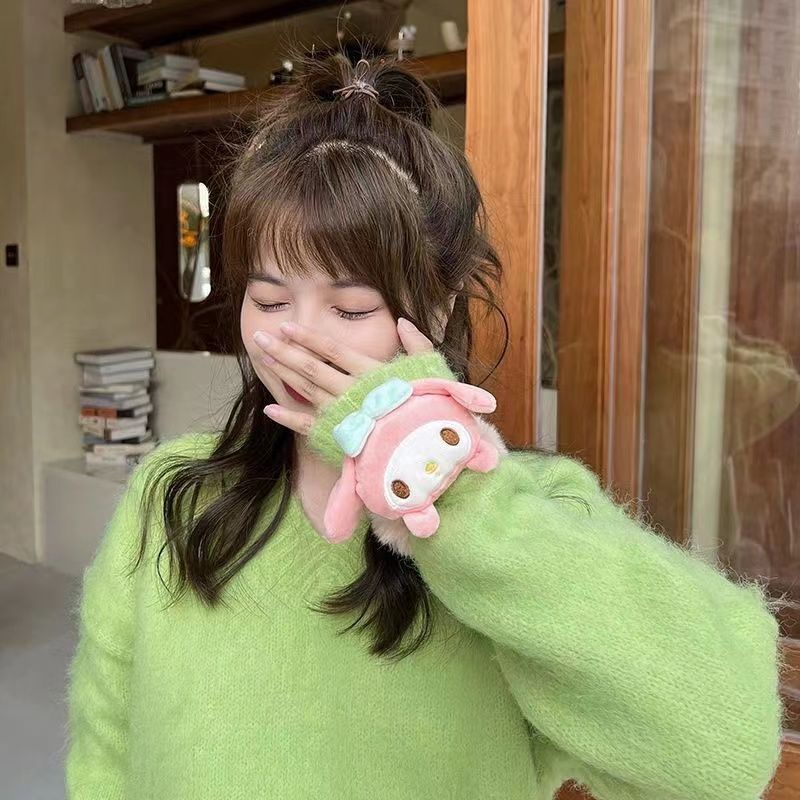 SANRIO Dây Cột Tóc Scrunchies Cinnamoroll Kuromi Melody Hoạt Hình Dễ Thương Cho Bé Gái