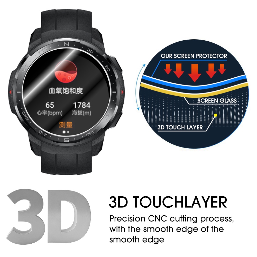 1 Kính Cường Lực HD Trong Suốt Bảo Vệ Toàn Màn Hình Chống Trầy Xước Cho Đồng Hồ Honor Watch GS Pro 9H