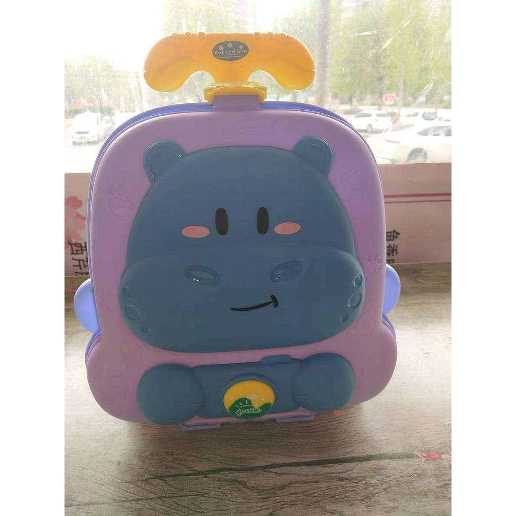 Bộ Vali kéo đồ chơi xúc cát cao cấp hình chú voi, hà mã cỡ lớn X KIDS cho bé trai bé gái đi biển nghịch nước nhà tắm