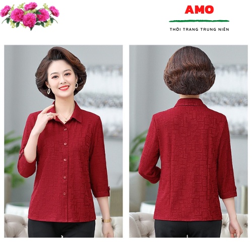 ÁO SƠ MI TRUNG NIÊN NGƯỜI GIÀ CAO CẤP CHO MẸ, CHO BÀ ô vuông hàng hiệu