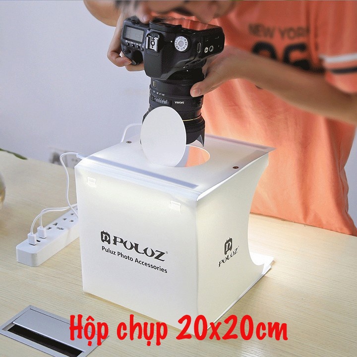 HỘP CHỤP ẢNH SẢN PHẨM 30X30CM CÓ ĐÈN LED PULUZ (TẶNG KÈM 6 MÀU NỀN)