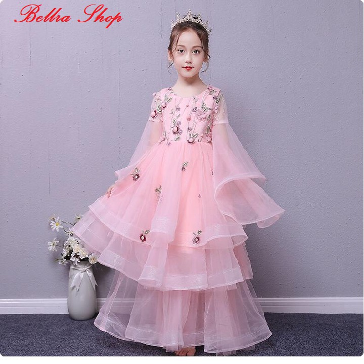 Đầm Váy Công chúa Dự Tiệc Cho Bé Màu Hồng Cao Cấp