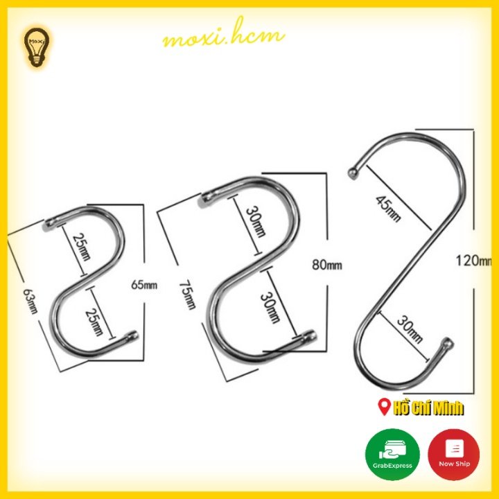 [ HÀNG SẴN ] Móc Treo Đồ Hình Chữ S Tiện Dụng Đa Năng Nhiều Kích Thước MOXI.