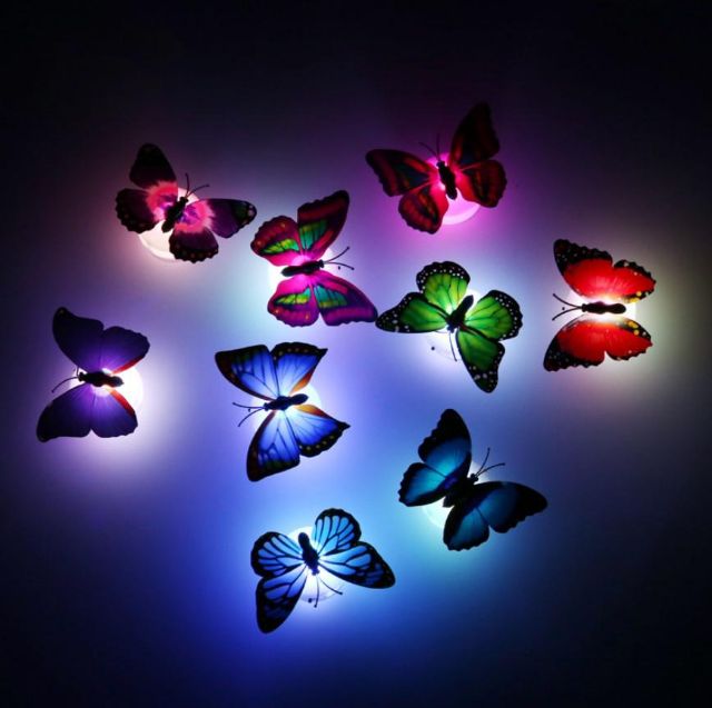 Combo 50 đèn led bướm phát sáng 3D dán tường