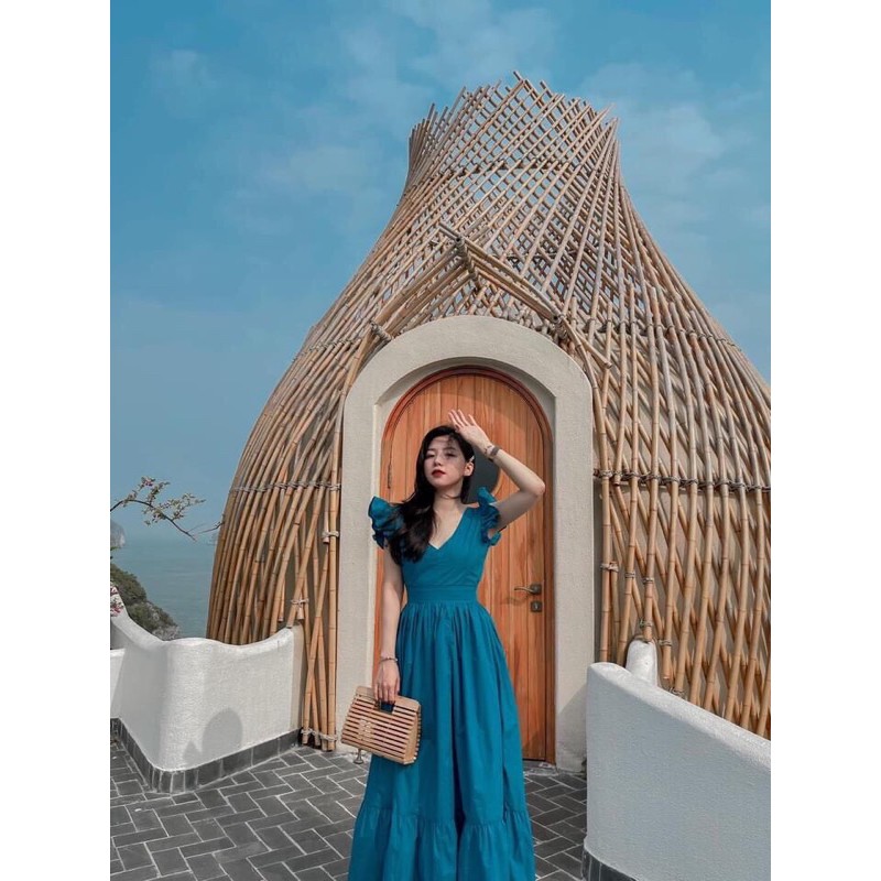 ⚡️BÁN SỈ⚡️Đầm maxi xanh tay bèo