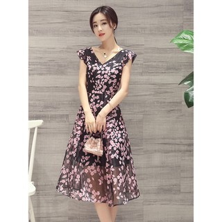 Áo đầm hoa xòe