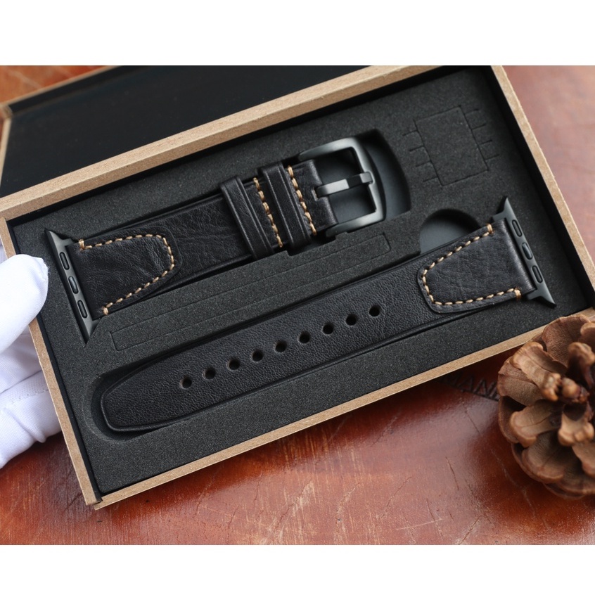 Dây da cho đồng hồ AW Da Bò Pullup Khóa Thép 316L Dành Cho Series SE 7| 6 | 5 | 4 | 3 | 2 | 1