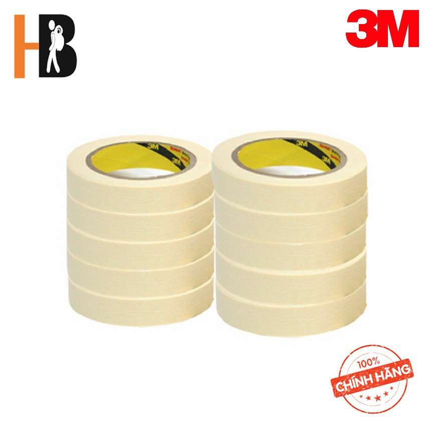 Combo 5 cuộn băng keo giấy 3M Masking Tape 2600 Trắng