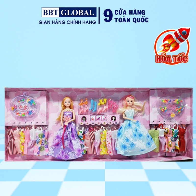 Đồ chơi búp bê thời trang thay đồ cho bé hộp dài 62cm BBT Global