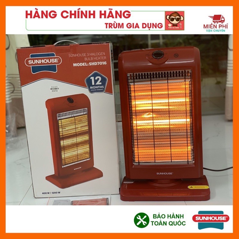 Đèn sưởi 3 bóng Sunhouse SHD7016, Máy sưởi sunhouse SHD7016, tốc độ làm ấm nhanh, tỏa nhiệt đều.