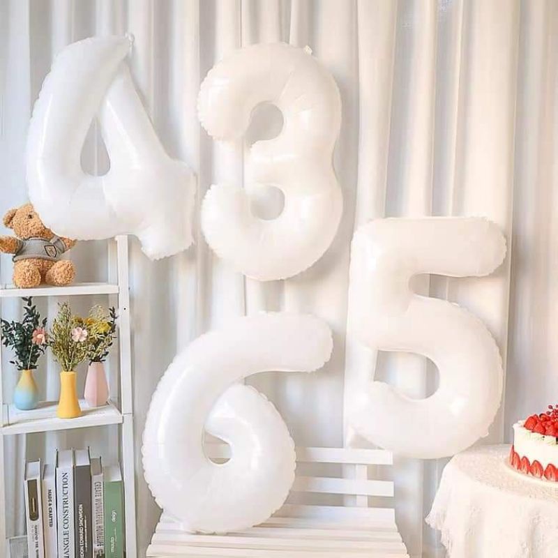 [ HỎA TỐC TPHCM] BÓNG TRẮNG SỐ LỚN 70CM 0-9
