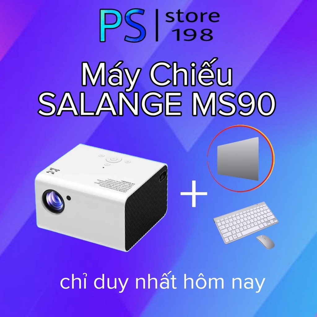 Máy Chiếu Mini SALANGE MS90 full HD 1920x1080 Tích Hợp Hệ Điều Hành Android Với Độ Sáng Cao 4000 Lumen