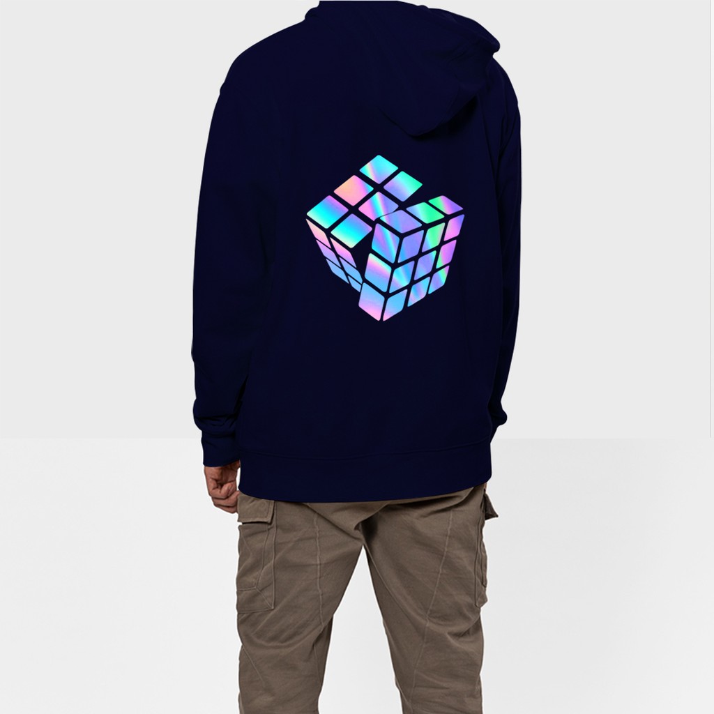 Aó khoác nỉ Hoodie phản quang Rubik, Áo khoác nỉ nam nữ họa tiết hình cá tính - PQ09KN | BigBuy360 - bigbuy360.vn
