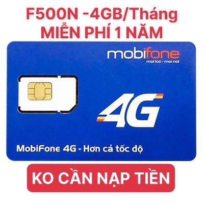 Sim 4G Mobi F500N 4Gb/Tháng - Miễn Phí 1 Năm Không Nạp Tiền