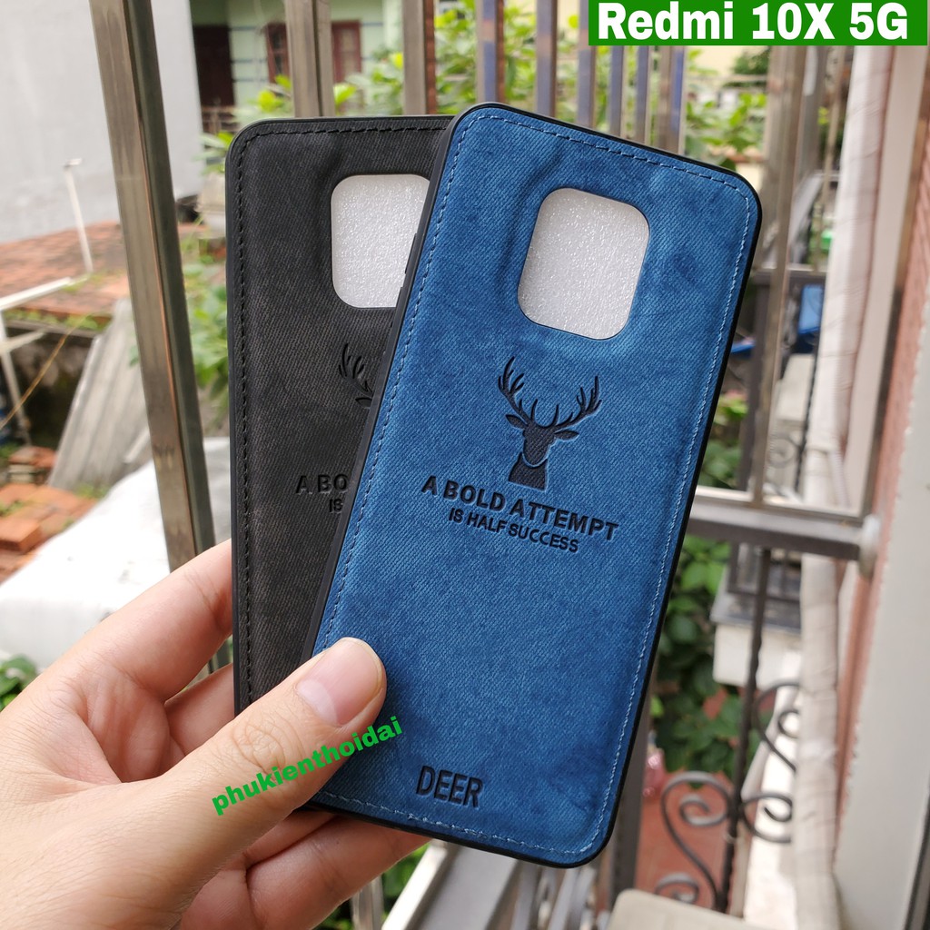 Ốp lưng Xiaomi Redmi 10X 5G chống sốc vải đầu hươu cao cấp