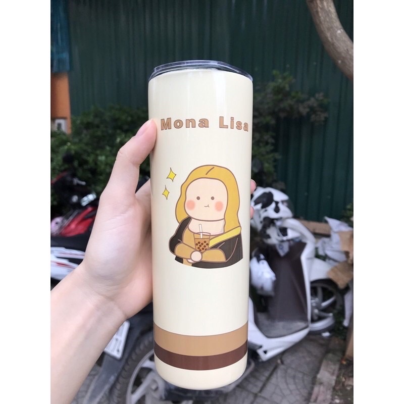 Ly giữ nhiệt con ong inox 304 650ml kèm ống hút