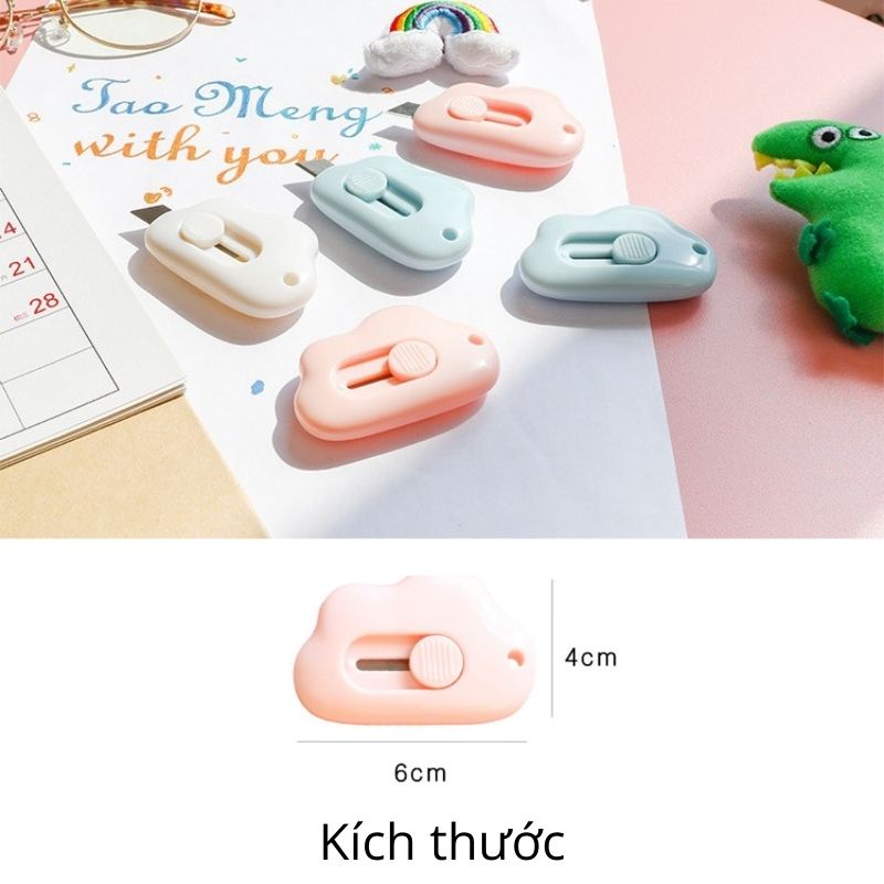 Dao rọc giấy mở gói hàng, phong thư, cắt giấy nắp trượt hình mây xinh xắn