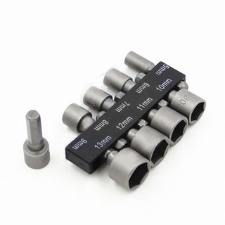 9pcs/set 5mm-13mm socket bits adapter set hex drill nut driver power shank 1/4"
