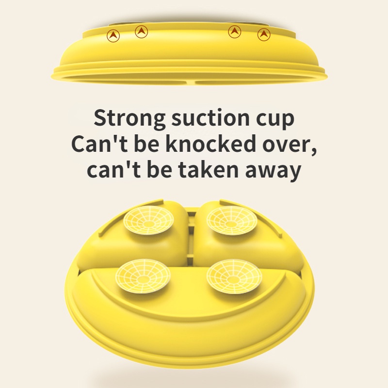 Đĩa Ăn Bằng Silicon Hình Mặt Cười Dễ Thương Cho Bé